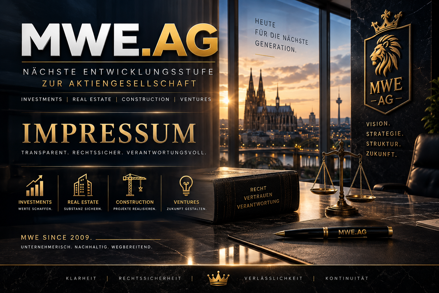 Offizielles Impressum der MWE AG auf dem Weg zur Aktiengesellschaft