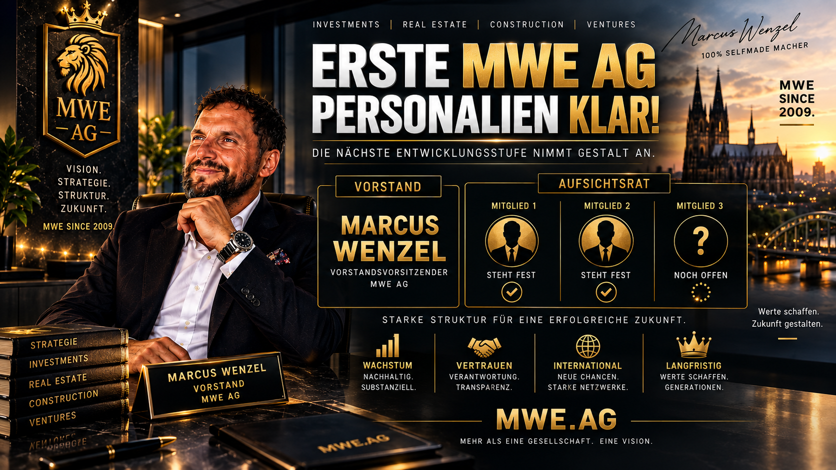 ERSTE MWE AG PERSONALENTSCHEIDUNGEN STEHEN FEST: MARCUS WENZEL für den Vorstand – zwei Aufsichtsratsmitglieder bereits vorgesehen 👑